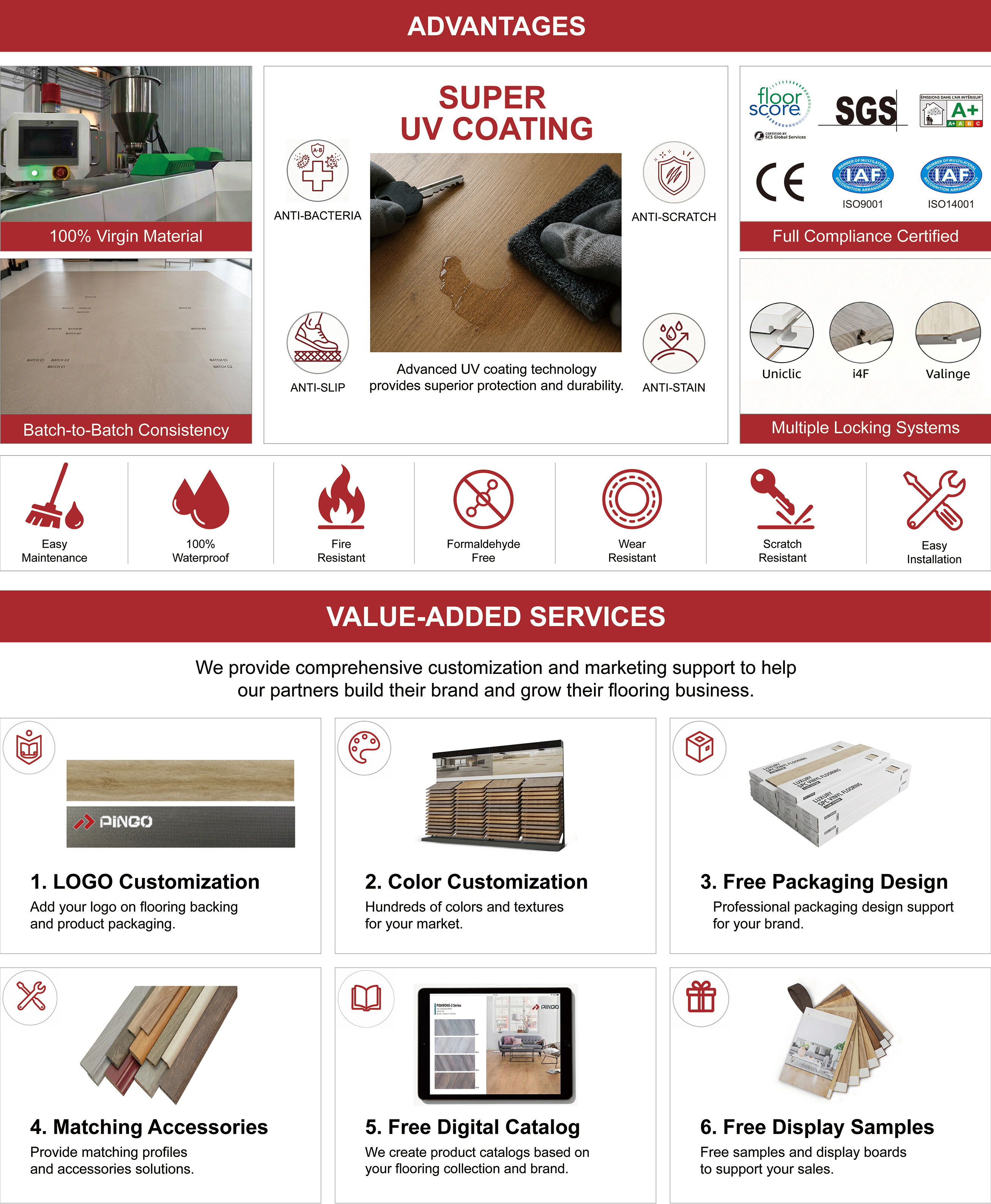 Los servicios prestados por PINGO FLOOR 