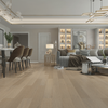 Piso de parquet de chapa de roble de pincel blanco 