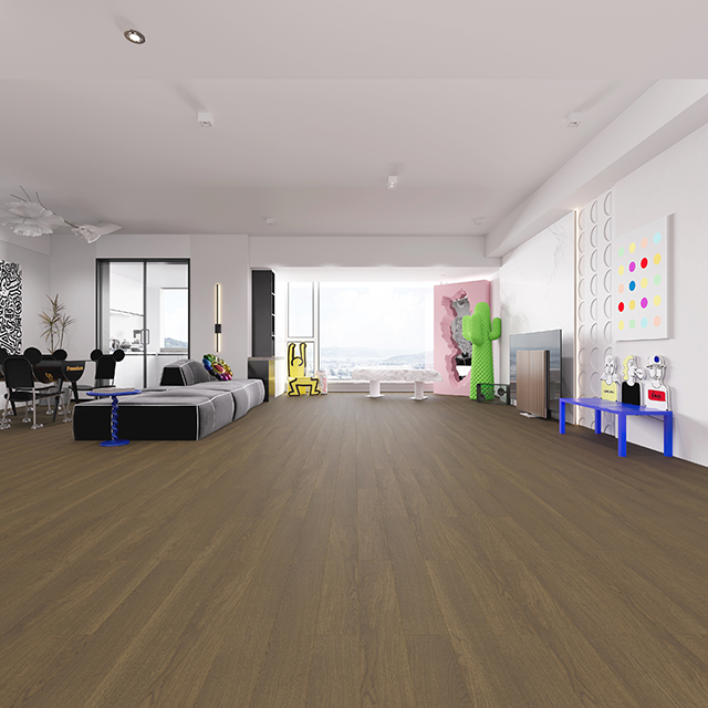 Piso de plástico de madera de roble urbano 